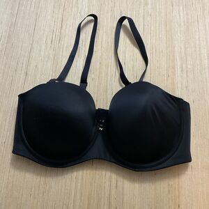 Savage x Fenty New Microfiber Push Up Bra Caviar 40DD Black Adjustable Straps